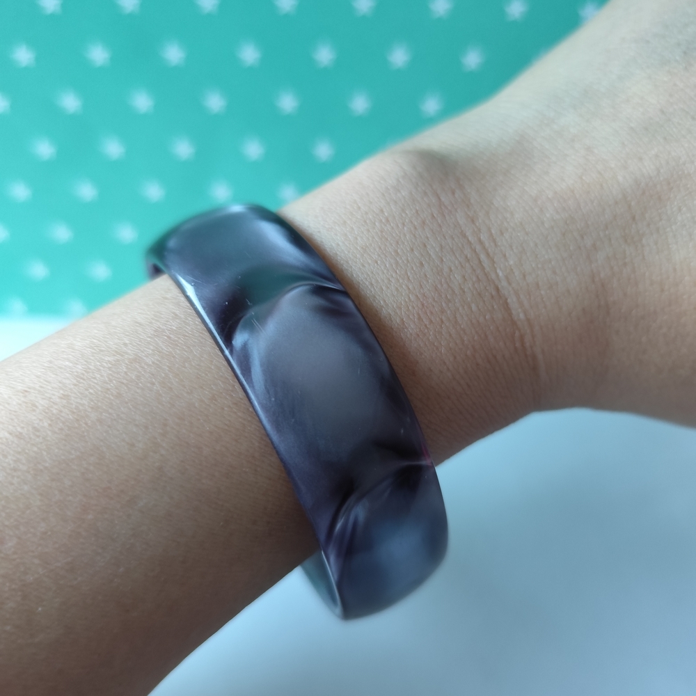 Vintage Grey Lucite Cuff Bracelet